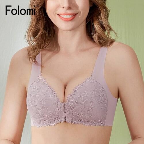 Folomi Sexy Front Closure Bra Wireless Bras for Women Seamless Vest Bralette Push Up Lingerie Plus Size Brassiere M to 5XL