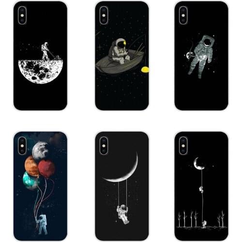 For Samsung A10 A30 A40 A50 A60 A70 Galaxy S2 Note 2 3 Grand Core Prime Space Love Moon Astronaut Accessories Phone Shell Covers