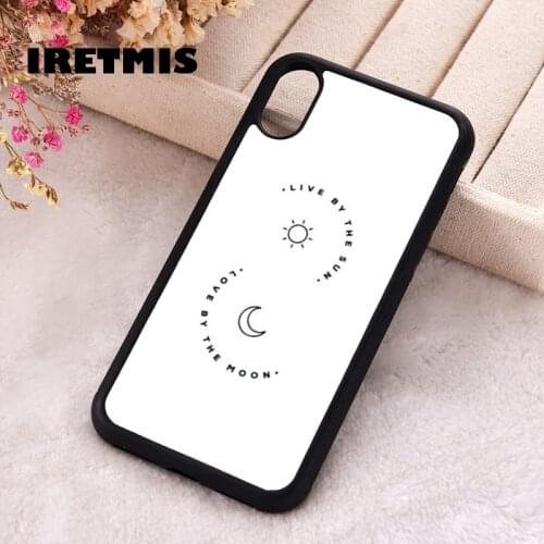 Iretmis 5 5S SE 2020 Phone Cover Case for iPhone 6 6S 7 8 Plus X Xs XR 11 12 Mini Pro Max Rubber Silicone White Sun And Moon