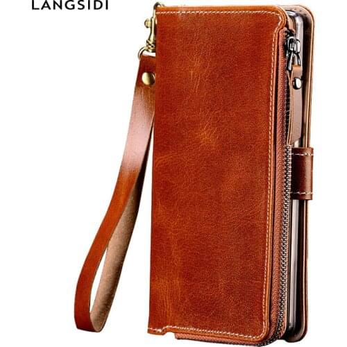Genuine Leather Case For Xiaomi Mi 10 9 9t pro 8 lite A3 a2 Wallet Stand Holder Bag for Redmi Note 8 pro 4x 7A 5plus note 7 8T