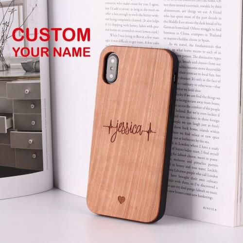 Heartbeat Archer Lover Cupido Love Personalized Custom Wood Phone Case For iPhone 12 Mini XS Max 7 7Plus 8 8Plus X 11 Pro Max