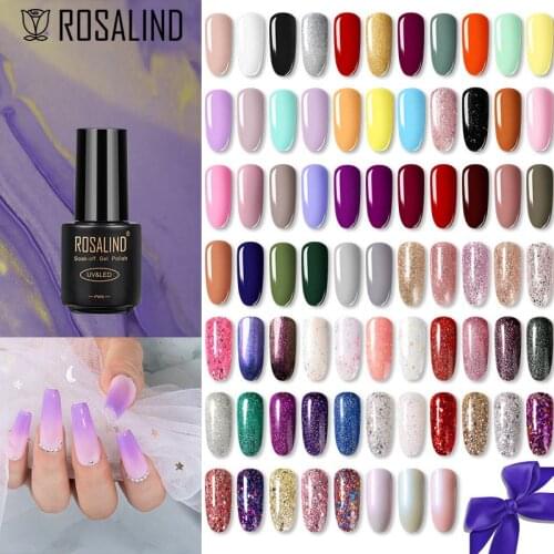 ROSALIND Gel Nail Polishes Hybrid Varnish All For Manicure Nail Art Glitter Color Top Base Coat UV Vernis Semi Permanent Gellak
