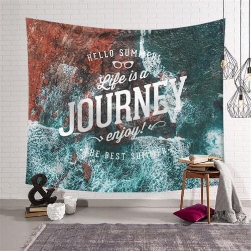 Seaside Waves Tapestries Wall Hanging Sunset Scenic Beach Towel Yoga Mat Blanket Table Cloth Carpet Boho Home Family Decoration