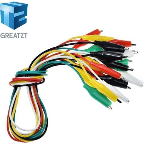 GREATZT 10PCS Alligator Clips 50CM Electrical DIY Test Leads Alligator Double-ended Crocodile Clips Roach Clip Test Jumper W