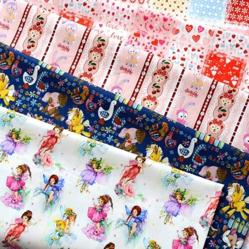 Cotton Muslin Sewing Fabric Cartoon Animals Digital Print Fabrics For Cotton Quilting Clothes Per Meters fabric cotton