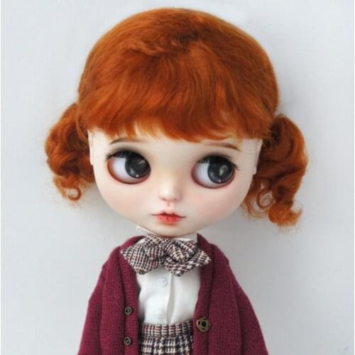 JD294 Fashion Mohair BJD Wigs For Size 8-9inch 9-10inch Doll Twintail Mohair Doll Hair Top Doll Accessories