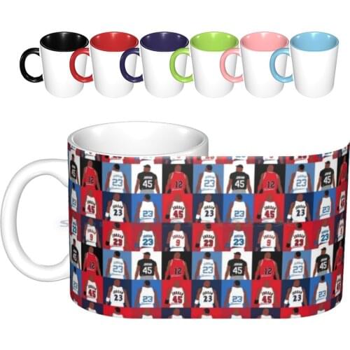 Michael Grid Ceramic Mugs Coffee Cups Milk Tea Mug Sports Basketball Michael Air Jorda Jumpman Space Jam 23 45 9 12 Laney High