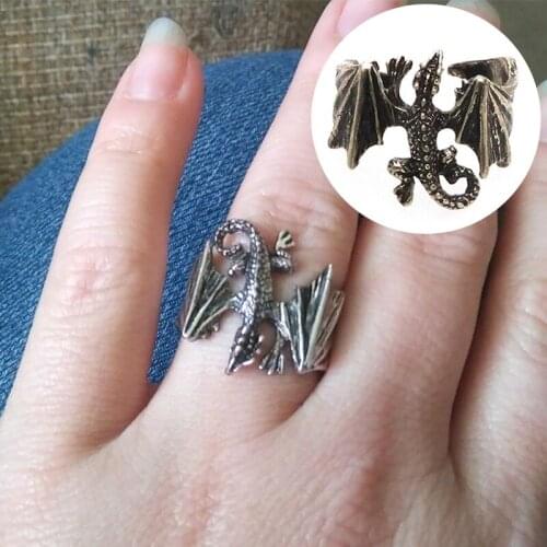 Pterosaur Ring Men 2021 Hot Sale Stylish Creative Punk Style Dinosaur Shape Ring Vintage Copper Alloy Pterosaur Ring For Party