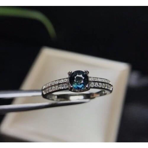 Natural sapphire ring, come in China mining area, unique color, 925 silver new style