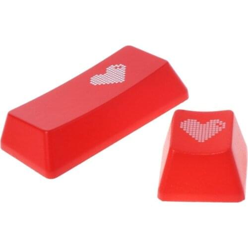 Red Love Heart Pattern Keyboard Keycap Mechanical ENTER/ESC Key Cap Hat for PC Computer Notebook Use Supplies L4MD