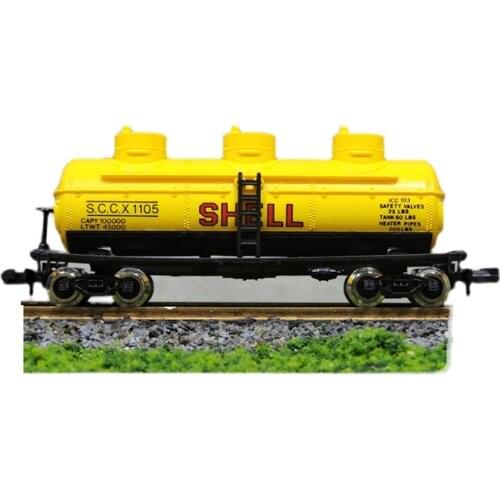 1/160 Scale SHELL Oil Transporter Plastic Simulation Oil Tanker Train Model Collectible Decoration Gift Hot Toys