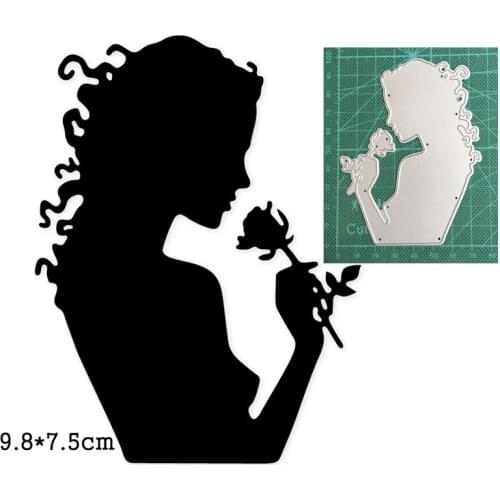 Metal Cutting Dies Cut Mold woman rose flower Decoration DIY Scrapbooking dies Paper Craft Knife Mould Blade Punch Stencils dies