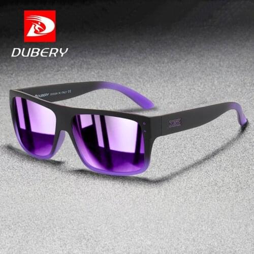 DUBERY Brand Mens Fashion Polarized Sunglasses Square Glasses Frame Gradient Temples Outdoor Casual Style Sun Glasses D911