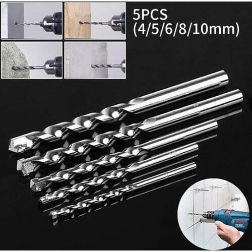 4/5/6/8/10mm Masonry Drills Bits Set For Concrete Brick Tile Drilling Tool Hot
