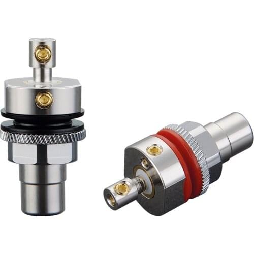 New Viborg X 4 pcs Hifi Power amplifier New Brand High quality Rhodium plating 99.995% Screw pure copper RCA Female sockets