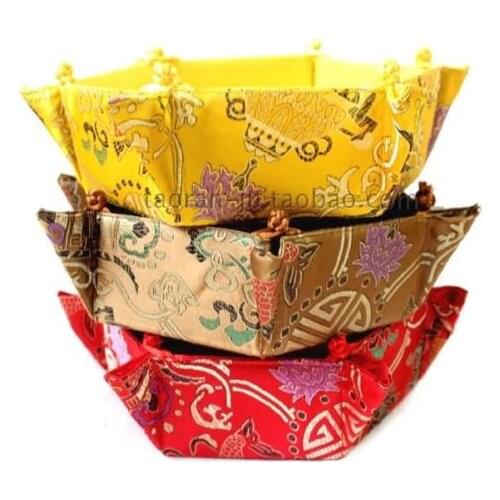 Wholesale 5pcs Chinese Handmade Classic Silk Hexagon Candy Baskets/Boxes