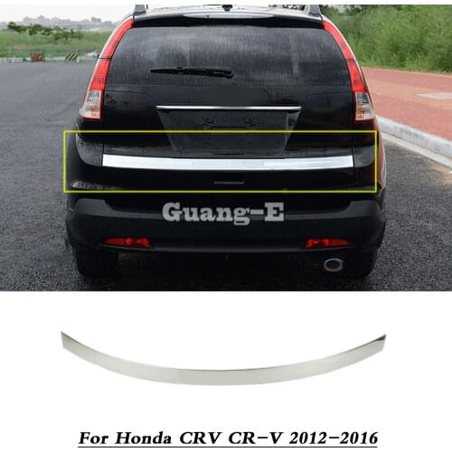Car Styling Body Panel Stainless Steel Rear Back Door Trunk Tailgate Frame Plate Trim Lamp 1pcs For Honda CRV CR-V 2015 2016