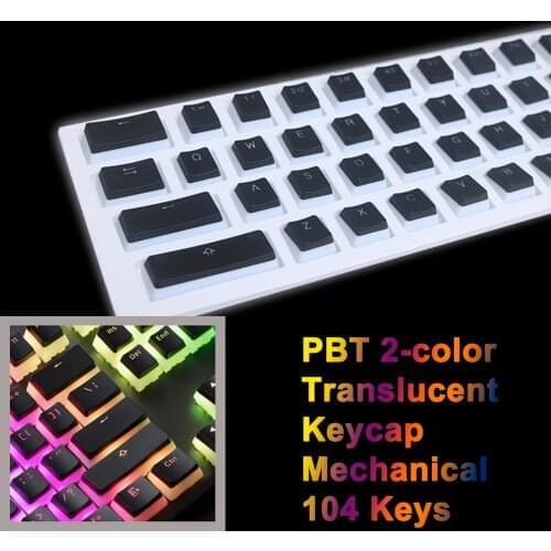 PBT Keycap Set With Translucent Layer Double-layer Transparent Keycap For Mechanical Keyboards 104 Keys