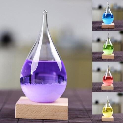 Transparent Barometer Droplet Storm Glass Bottles Water Drop Weather Storm Forecast Predictor Bottle Home Office Decor Supplies