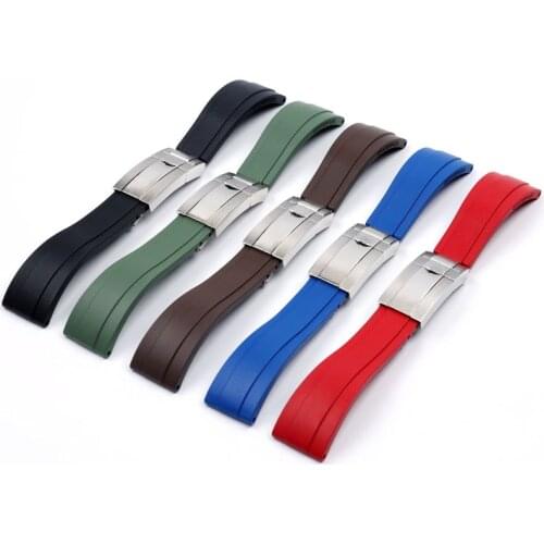 20mm Rubber Silicone Watch band for Rolex strap Daytona Submariner DEEPSEA GMT SEAMARSTER OYSTERFLEX Folding Buckle