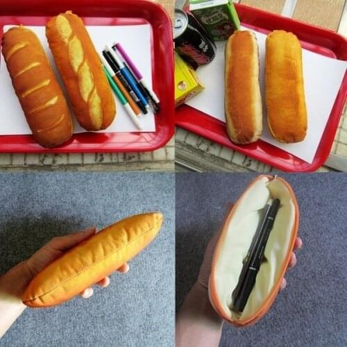 Cute Bread Pen Case Large Capacity Funny Individual Pencilcase Bag Children Gift
