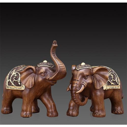 Sculpture Couple Elephant Statue Resin Home Decor Statues Animal Nordic Figurine Decoration Home Decoration Accessories Modern