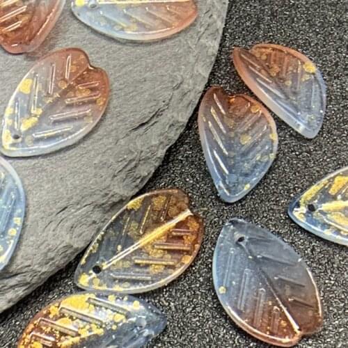 11x18MM 200Pcs/lot Glass Mixed Colors Czech Crystal Glass Bead Leaf Charms Diy Jewelry Making Findings Accessories