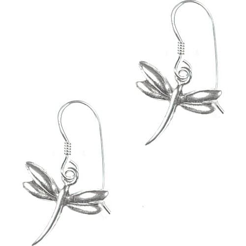 DARK DIAMOND-Dragonfly earrings pendant in 925 sterling silver. Perfect and comfortable for daily use