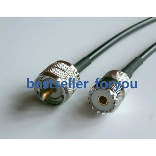 UHF SO-239 Female To PL-259 Male Plug Adapter Jumper Pigtail Coax Cable RG58 50cm