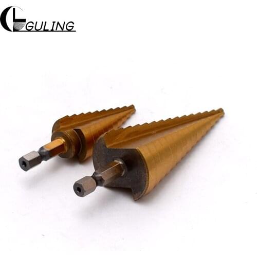 GULING 1PCS 4-12/4-20/4-32mm HSS Titanium Coated Hexagon Pagoda Drill HSS Tools multi-tool table step drill tower drill