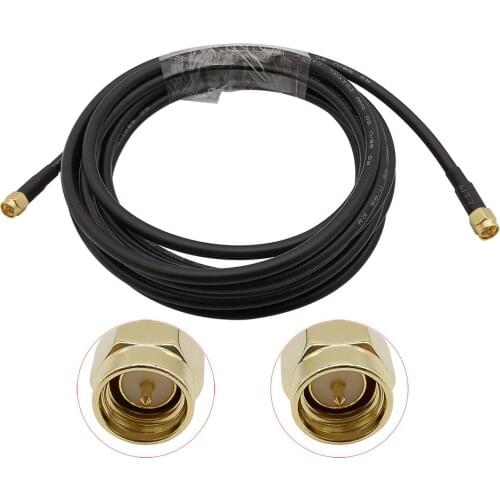 1Pcs SMA Male to SMA Male Plug Connector 50 ohm RG58 Cable RF Coaxial WiFi Antenna Extension Pigtail Wire Length 1M-15Meters