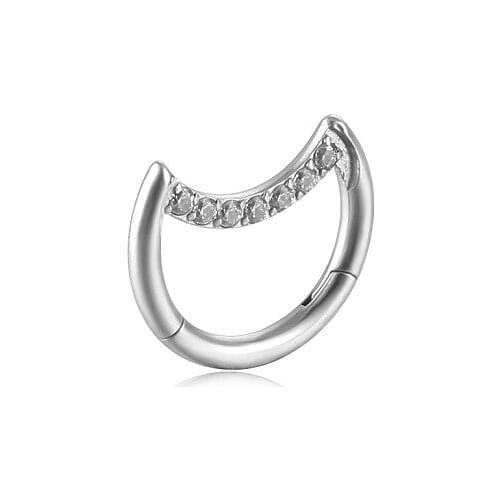 1PC Titanium Hinged Segment Nose Ring Ear Cartilage Tragus Helix Lip Piercing Moon Ring Jewelry