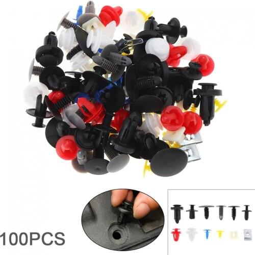 100pcs/set 12 Kinds Universal Plastic Metal Car Body Bumper Push Pin Clip Rivets Fastener Expansion Screws Kit