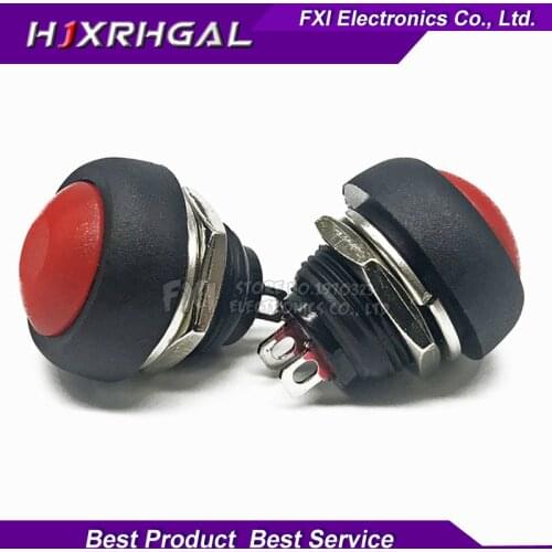 2PCS Red 12mm Waterproof Momentary push button for switch IGmopnrq PBS-33B