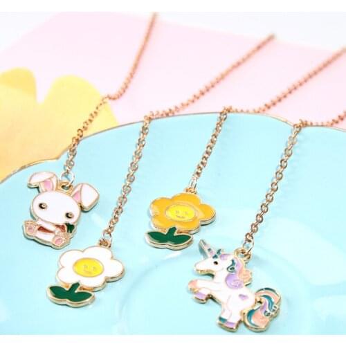 2pc Cartoon Unicorn Bunny Bookmark Creative Cute Metal Hollow Art Exquisite Book Mark Page Folder Student Supplies Stationery