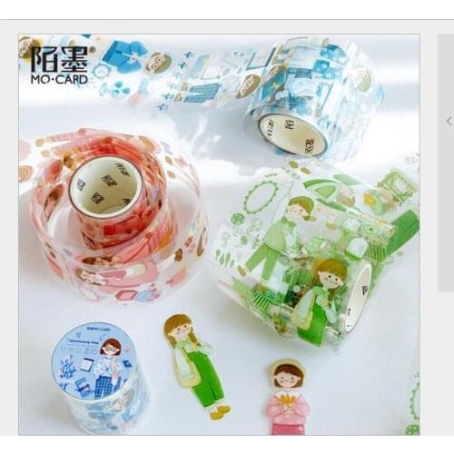 45mm wide Open a store greenhouse girl street coffee store dessert shop PET washi tape DIY planner scrapbooking masking tape