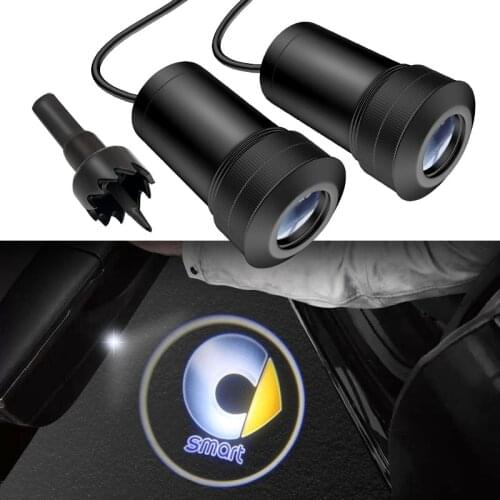 AEING 2*Universal Car LED Ghost Shadow welcome Door Light Laser Projector logo Courtesy Emblem For Smart Cabrio/City-Coupe