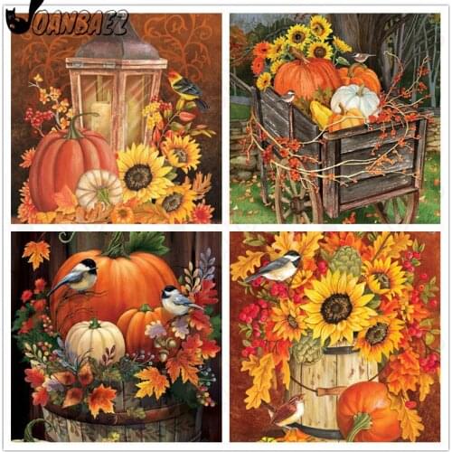 Sunflower Diamond Painting Vintage Flower Basket Pumpkin 5D Diy Wall Art Diamond Embroidered Room Room Decoration Gift