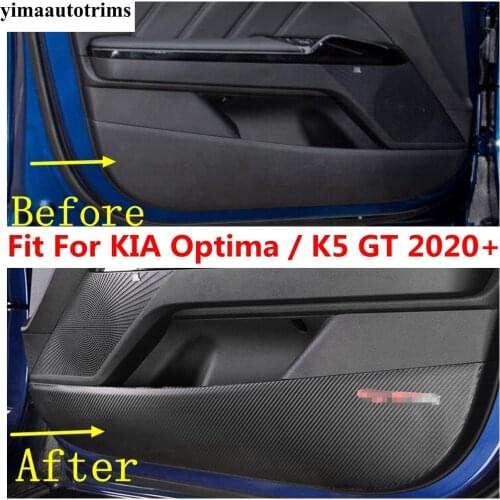 Car Accessories Carbon Fiber Look Sticker Door Anti Kick Pad Protection Side Edge Film Interior For KIA Optima / K5 GT 2020 2021