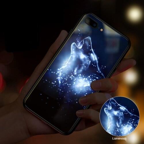 Whale and Wolf Case Call Light Flash Luminous Mobile Phone Case 7 Color Color-changing Flashing Voice-activated Phone Shell