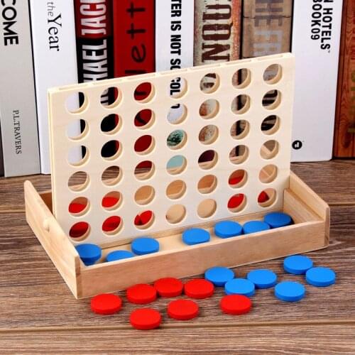 Wooden toys for Children Montessori Material Educational Toys Three-dimensional four-line Chess game Early Learning toy