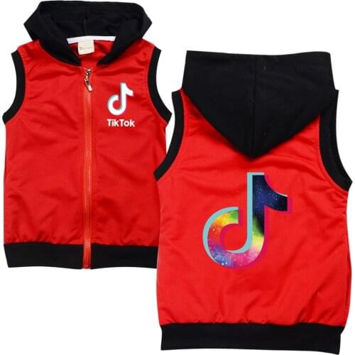 TIK TOK Winter and autumn children cotton vests zipper clothes sports tops for boys and girls