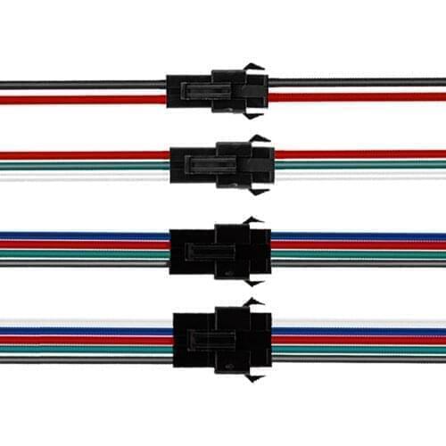5 Pair JST Connector 2pin 3pin 4pin 5pin SM Male and Female for WS2812B WS2811 SK6812 5050 3528 RGB RGBW RGBCCT LED Light Strip