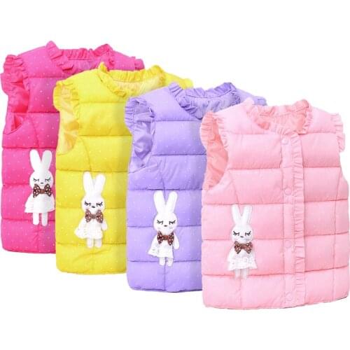 Childrens Down Cotton Waistcoat Childrens Babys Jacket Little Girls Waistcoat