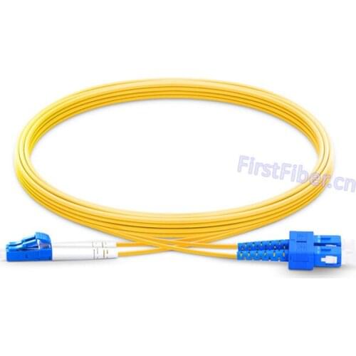FirstFiber 5m LC UPC to SC UPC Duplex 3.0mm PVC OS2 Singlemode Bend Insensitive Fiber Patch Cable, Jumper, Patch Cord
