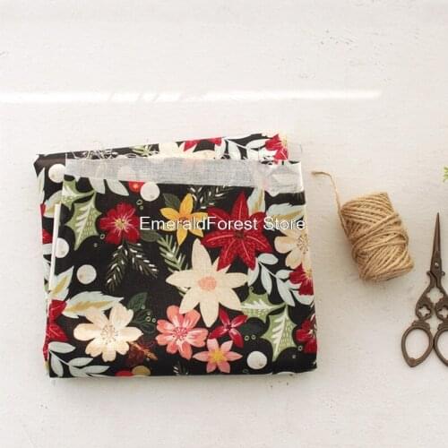 South Korea imported cotton and linen, Nordic digital printing fabric, handmade DIY bag clothing dress fabric 90cmx150cm