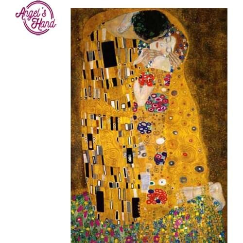 Full Square Diamond 5D DIY Diamond Painting Gustav Klimt The Kiss Embroidery Cross Stitch Rhinestone Mosaic Painting Decor Gift