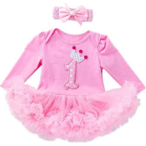 Newborn Baby Clothes Girls Romper Autumn 1st 2nd Birthday Princess Playsuit Long Sleeve Cotton Romper Kids Jumpsuit Outfits
