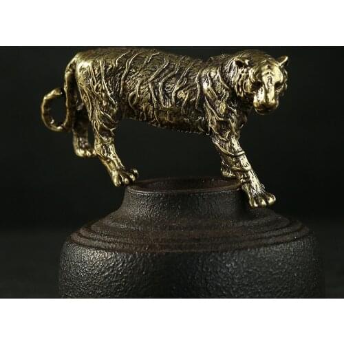 2021 TOP COOL HOME OFFICE company SHOP CAR TOP Good Efficacious Talisman Money Drawing animal brass Tiger FENG SHUI small statue
