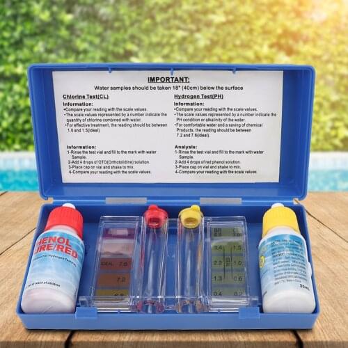 PH Chlorine Testing Kit Water Quality Test Box Accessories For Swimming Pool Dedicated Test Kit Accessories